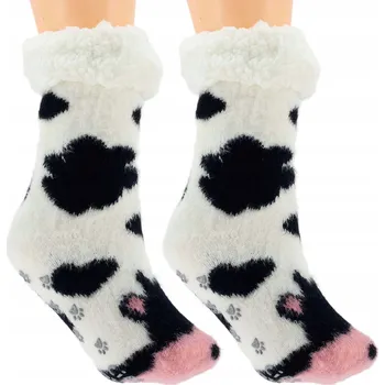 HYPOALERGENNÍ DĚTSKÉ TEPLÉ PONOŽKY ZIMNÍ PROTISKLUZOVÉ 24-27 BÍLÉ