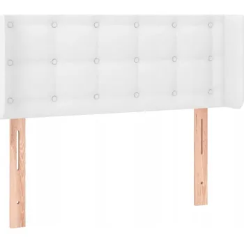 Stylové čelo postele, umělá kůže, bílé, 83x16x78/88 cm