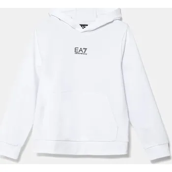 Chlapecká mikina Dětská bavlněná mikina EA7 Emporio Armani 7B000024.AF10380 bílá 00X, vel. 160