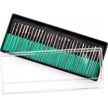 30x Diamantové frézy na nehtovou kůžičku, nehty, hybridní, gelové a akrylové nehty - SADA