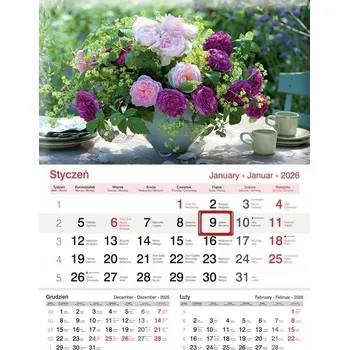 Kalendář Jednodílný nástěnný kalendář 2026 Lucrum Kytice