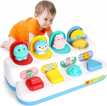 Hračka pro nejmenší Interaktivní edukativní hračka Vyskakující zvířátka Pop-up 12m+