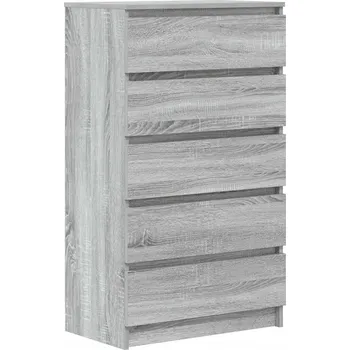 Komoda Komoda s 5 zásuvkami, šedý dub sonoma, 60 x 36 x 103 cm