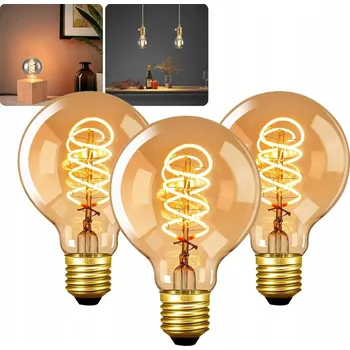 Žárovka 3 ks LED žárovka E27 EDISON 4W AMBER FILAMENT DEKORATIVNÍ JANTAROVÁ
