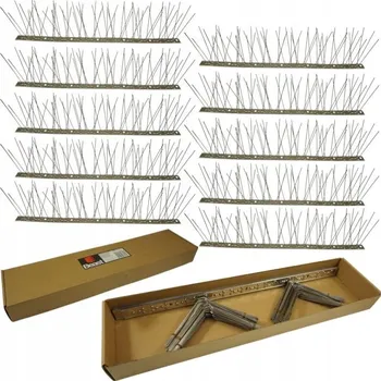 Odpuzovač zvířat Husté hroty proti ptákům holubům, zábrana proti ptactvu, 10x 50 cm, uspořádání hrotů 6-4-6-4.