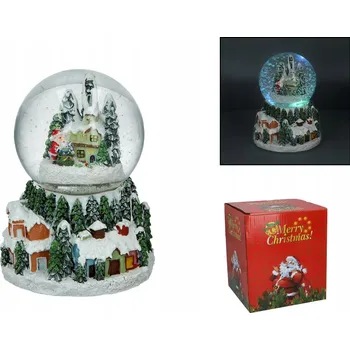 Obraz KOUZELNÁ SNĚŽÍCÍ KOULE - DOMEČEK A SV. Mikuláš - VÁNOCE - VÝŠKA 12 CM