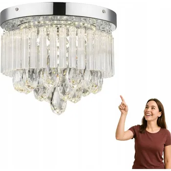 Kulatý Stropní Svítidlo Globo 28 x 22 cm, bezbarvá, stříbrná