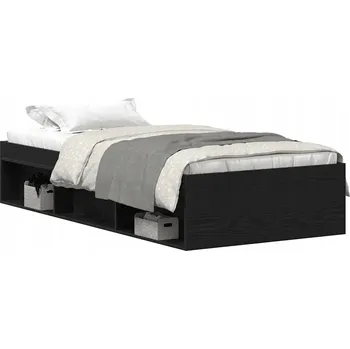 Postel Rám postele černý dub 193 x 78 x 35 cm se 6 přihrádkami