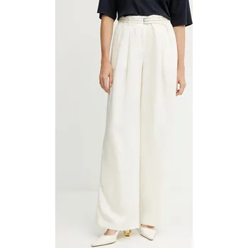 Dámské kalhoty Kalhoty s příměsí lnu BOSS 50538045 béžová 01X, vel. 42