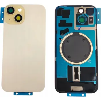 Pouzdro na mobilní telefon Zadní Kryt Sklo Zadní Rámeček Apple iPhone 15 Yellow Žlutý Magnety MagSafe