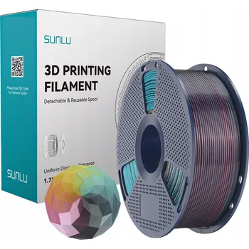 Filament FILAMENT SUNLU 1,75 mm Silk PLA+ Čtyřbarevný Červená Žlutá Zelená Černá 1 kg