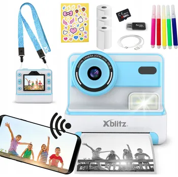 Digitální fotoaparát Xblitz FLASH BLUE INSTANTNÍ FOTOAPARÁT S TERMOTISKÁRNOU + 3 ROLKY PAPÍRU + 16GB