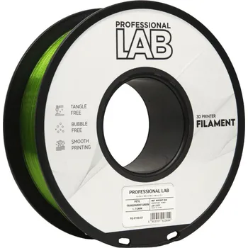 Filament Filament Professional LAB / PETG / TRANSPARENTNÍ ZELENÁ / 1,75 mm / 1 kg