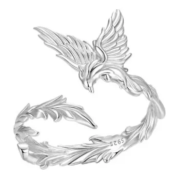 Náušnice B-TOP Výrazný stříbrný prsten s fénixem - Stříbro 925