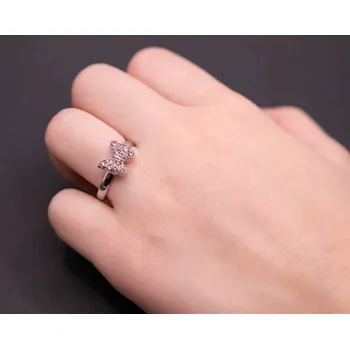 Prsten Dětský prstýnek růžový - mašlička