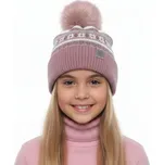 Zimní dívčí čepice s bambulí Velikost: M, Barva: Starorůžová/ tmavá