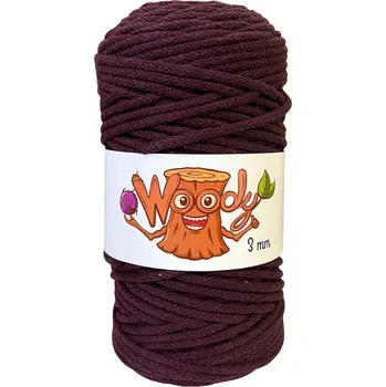 Příze Woody 3 mm – Vínová (100m)