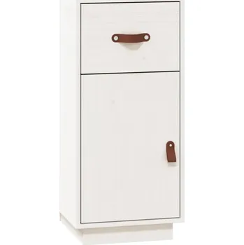 Komoda Bílá skříňka z masivního borovicového dřeva 34 x 40 x 75 cm