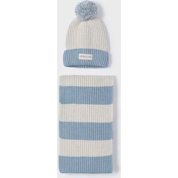 Čepice Dětská čepice a šála Mayoral 10827.6E.Czapkakom.9BYH modrá 50X, vel. 162