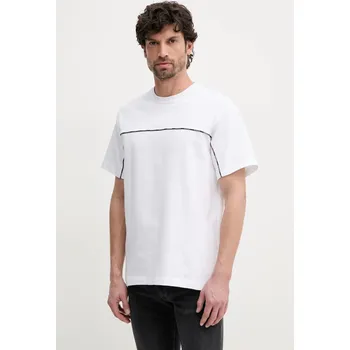 Pánské oblečení Bavlněné tričko Versace Jeans Couture 78GAH616.J0005 bílá 00A, vel. S