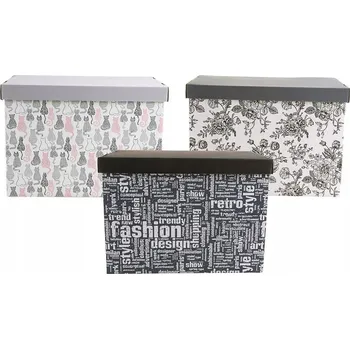 Obraz Krabice s víkem bílá, černá, odstíny šedé a stříbrné, vícebarevná