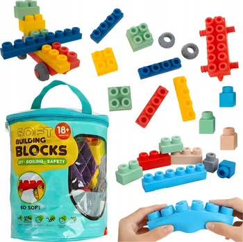 ostatní stavebnice Stavebnice pro děti, gumové, 80 prvků, měkké, vzdělávací, DIY