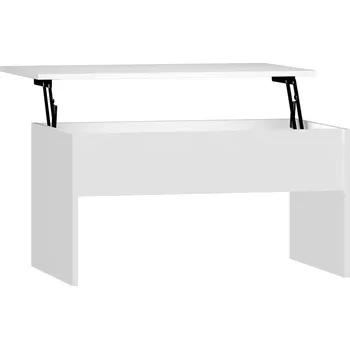 Konferenční stolek Konferenční stolek se zvedací deskou, bílý, 80x50,5x41,5 cm