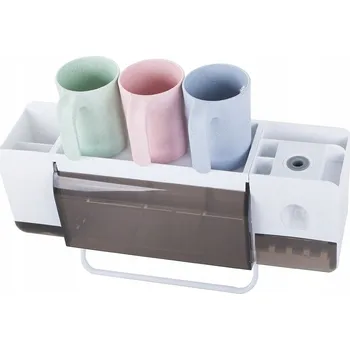 Hygienický organizér na zubní pastu, kartáčky a kelímky