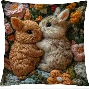 Polštář Velikonoční polštář EASTER RABBITS IV. 40x40 cm Mybesthome Varianta: Povlak na polštář, 40x40 cm