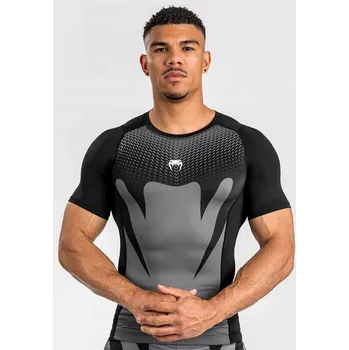 Rashguard Venum Rashguard Krátký Rukáv Attack Černo-Šedý XXL