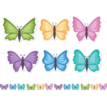 Girlanda Motýlci narozeniny 5m Barevní Motýli