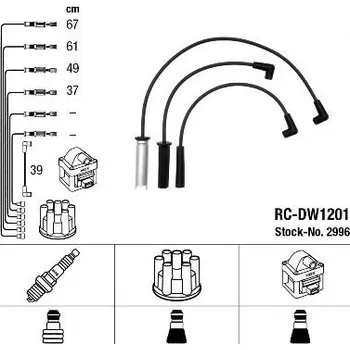 Zapalovací kabel Sada kabelů pro zapalování NGK 2996