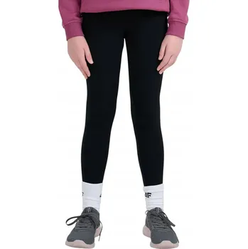 Dívčí legíny Dívčí legíny 4F F247 Bavlněné legíny na tělocvik černé 122.