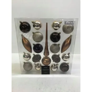 Vánoční dekorace Sada vánočních ozdob 19 ks, jantar