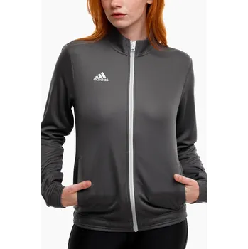 Dámská mikina Mikina adidas šedá, rozepínací bez kapuce, polyester XXS