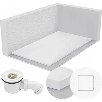 Sprchová vanička SPRCHOVÁ VANIČKA OBDÉLNÍKOVÁ 170x90 KAMENNÝ VZOR 2,6 CM BÍLÁ + SIFON