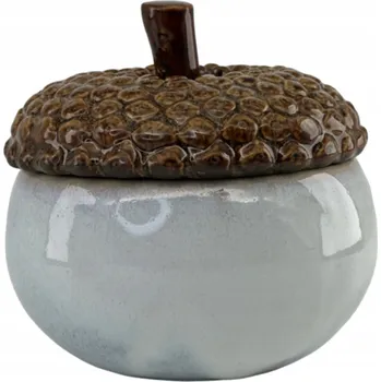 Úložný box Úložný box Šperkovnice na drobnosti Žalud Bílý Hnědý 12 x 12 Keramický