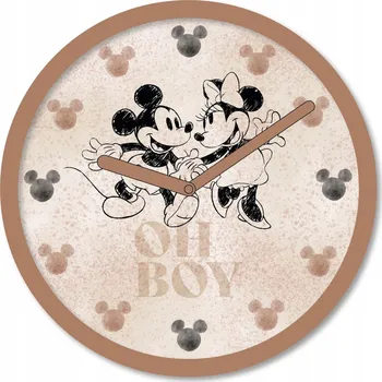 Hodiny Nástěnné hodiny pro děti Mickey Mouse a Minnie 25,4 cm