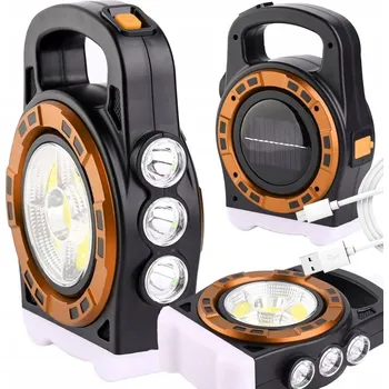 Svítilna SOLÁRNÍ PŘENOSNÁ SVÍTILNA AKUMULÁTOROVÁ LED POWERBANK REFLEKTOR VÝKONNÁ