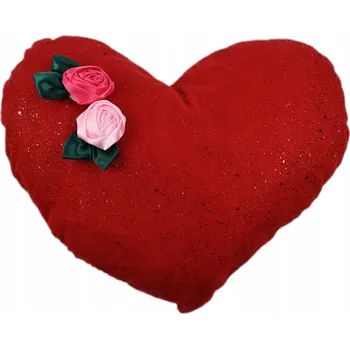 Polštář ČERVENÝ POLŠTÁŘ SRDCE DÁREK K VALENTÝNU DEKORACE DOMU LOŽNICE