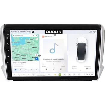 GPS navigace RÁDIO NAVIGACE PEUGEOT 208 / 2008 2012-2019 ANDROID DUDU3 QLED 4/64GB