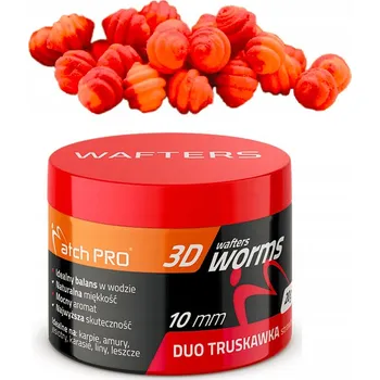 Boilies NÁSTRAHA 3D WORMS WAFTERS DUO JAHODA 10mm 20g