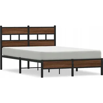 Postel Kovový rám postele, hnědý dub, 196 x 125 x 91,5 cm