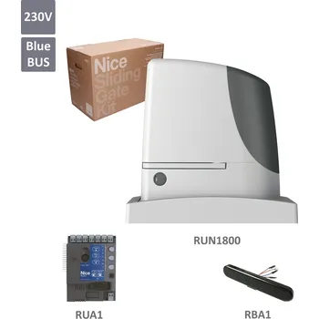 Pohon brány RUN 1800P pohon Nice pro bránu do 1800 kg - pohon 230V pro posuvnou samonosnou bránu, elektronika RUA1, indukční koncový spínač, BlueBus