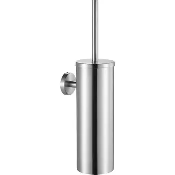 Závěsná WC štětka do koupelny na toaletu, držák na zeď, stříbrná matná