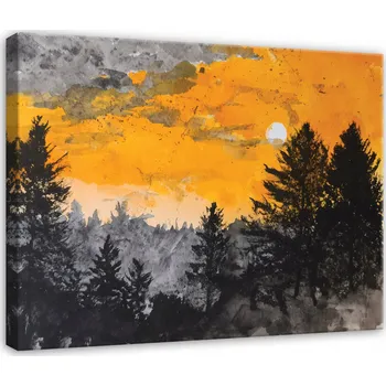 Obraz OBRAZ LES KRAJINA ABSTRAKCE BETON DO LOŽNICE OBÝVACÍHO POKOJE NA PLÁTNĚ 60x40