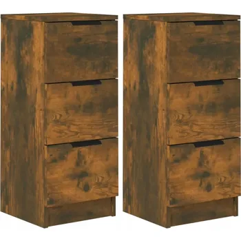 Komoda Skříňka se 3 zásuvkami, kouřový dub, 30 x 30 x 70 cm