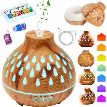 Zvlhčovač vzduchu Zvlhčovač Vzduchu Difuzér Vůně 400ml LED Podsvícení + 12 Olejů