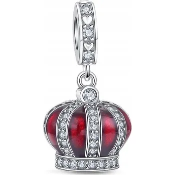Přívěsek Přívěsek STŘÍBRO 925 Charms Korálek Červená Královská Koruna