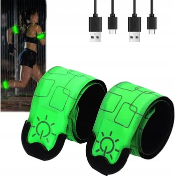 2x LED REFLEXNÍ PÁSKA NA RUKU RAMENO PRO BĚHÁNÍ NA KOLO VODĚODOLNÁ